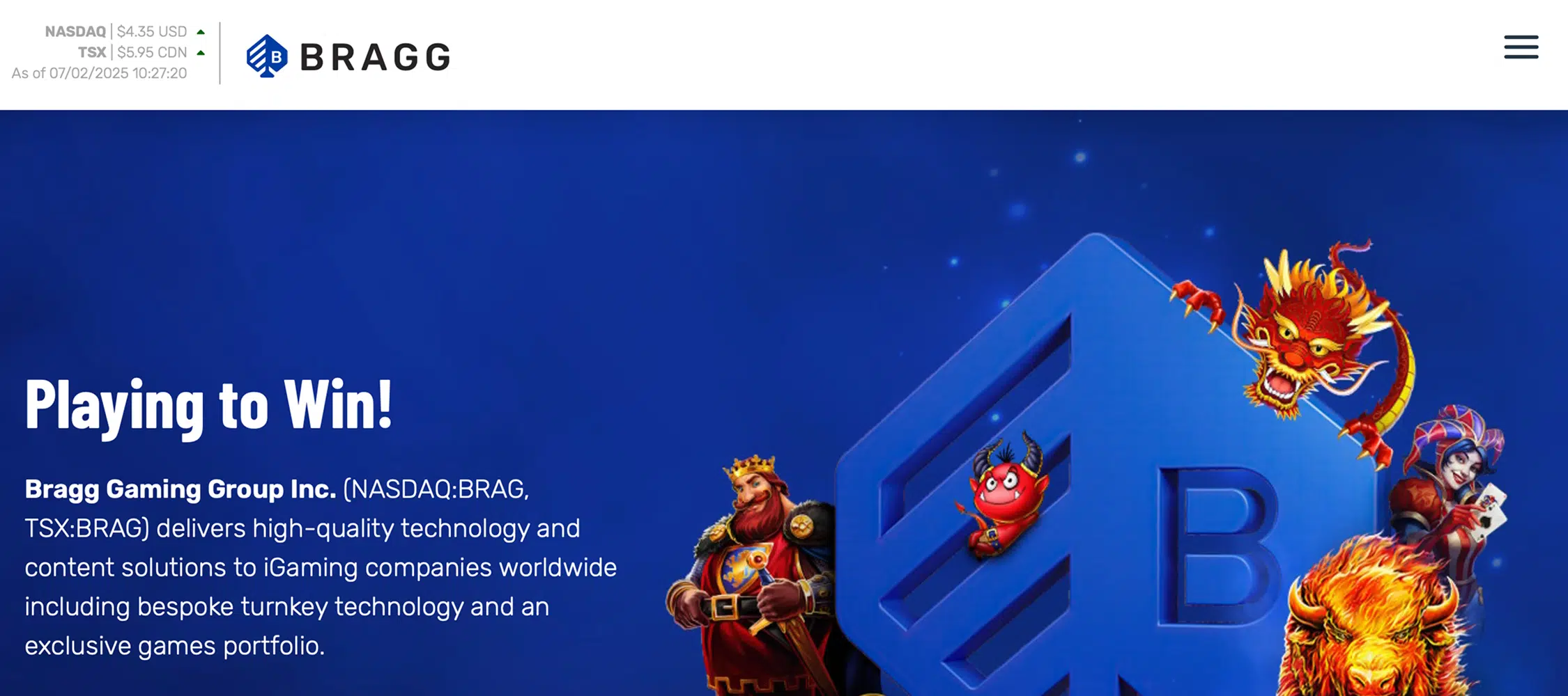 bragg gaming igaming b2b provider