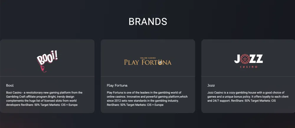 gambling craft brands