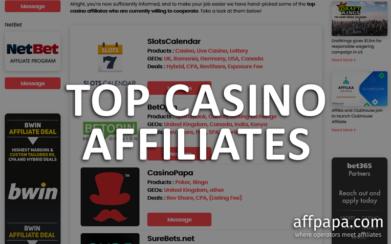 Top casino Affiliates: How to connect to best casino affiliates?