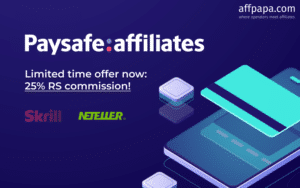 Receive exclusive 25% revenue share with Paysafe Affiliates!