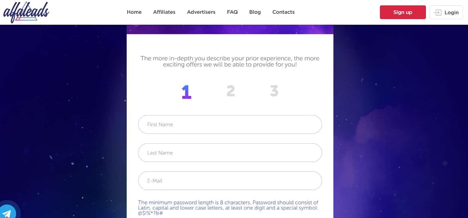 Alfaleads registration