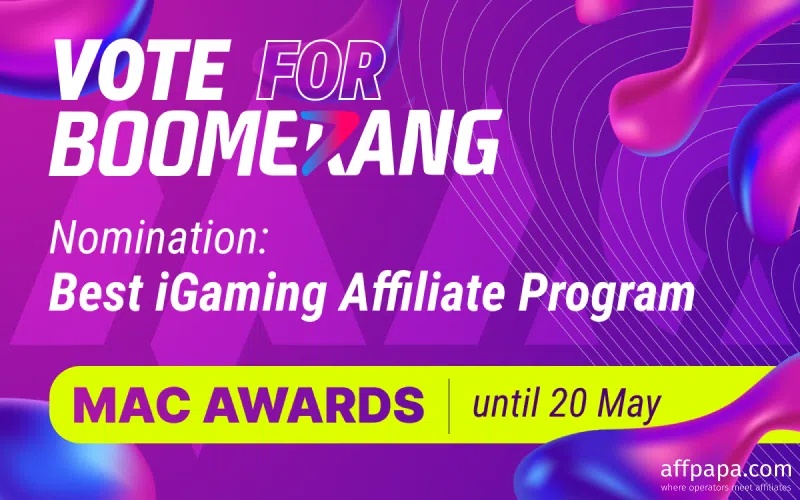 Boomerang Partners Nominated for “Best iGaming Affiliate Program” at MAC Awards in CPA Field