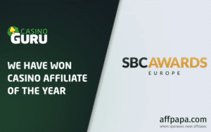 Casino Guru Wins “Casino Affiliate of the Year” at SBC Awards Europe