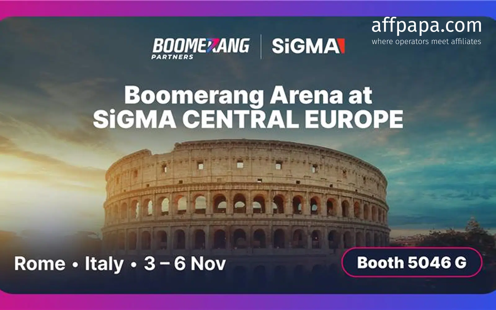 Boomerang Partners, SiGMA Europe: booth activities & Golden Boomerang League
