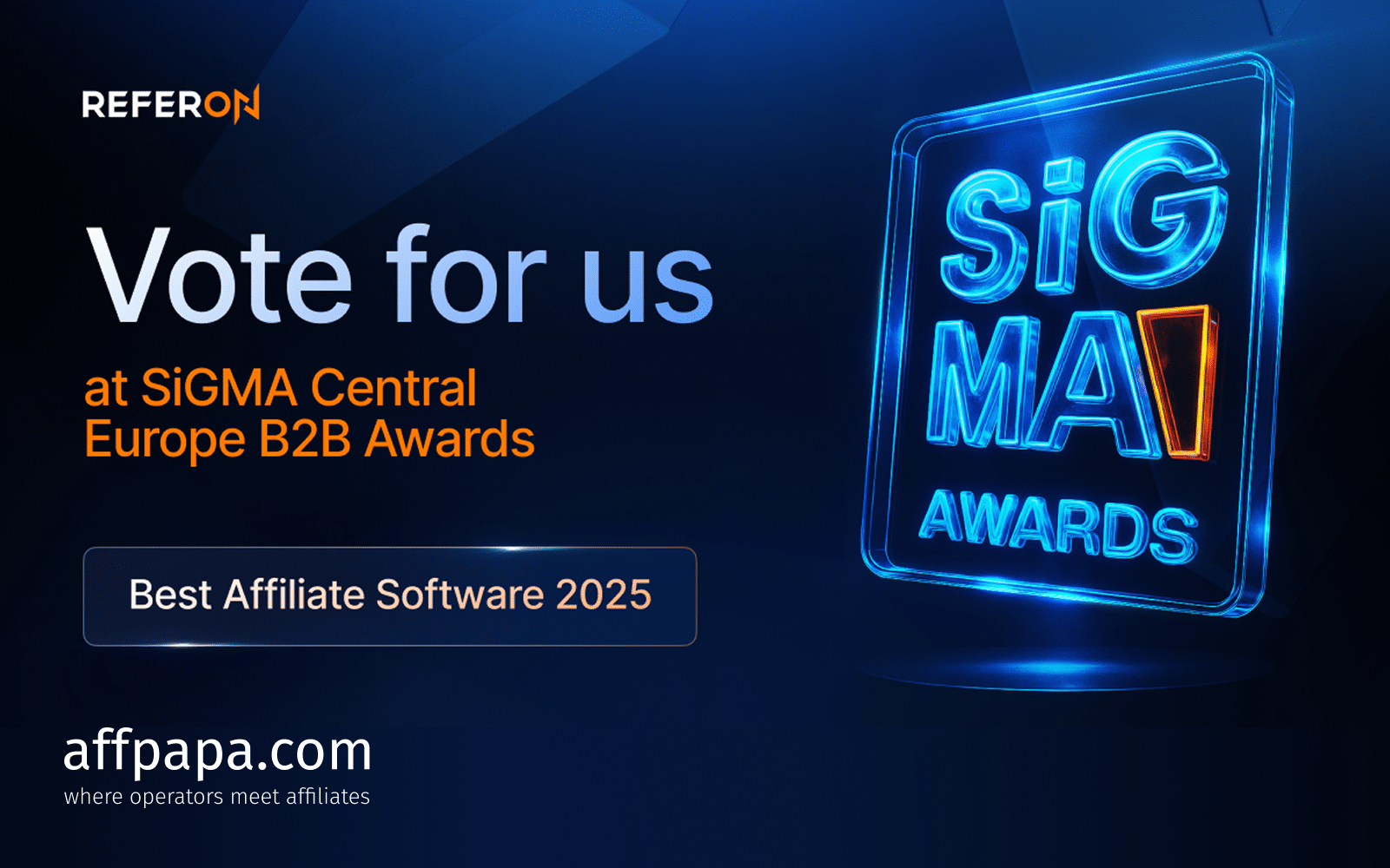ReferOn nominated for the “Best Affiliate Software 2025” at SiGMA Europe Rome
