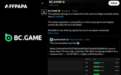 BC.GAME loses $4.3M in crypto hack linked to third-party game BC.GAME loses $4.3M in crypto hack linked to third-party game