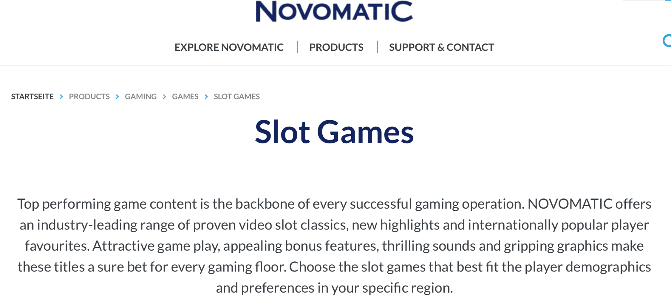 slot provider novomatic