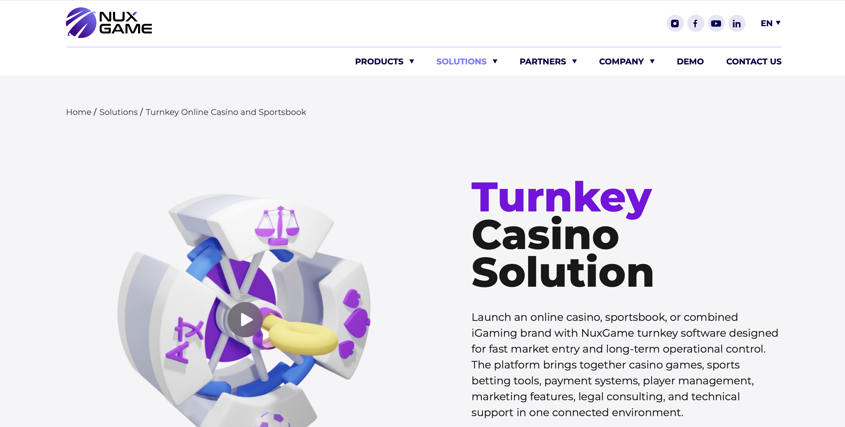 nuxgame turnkey casino solution