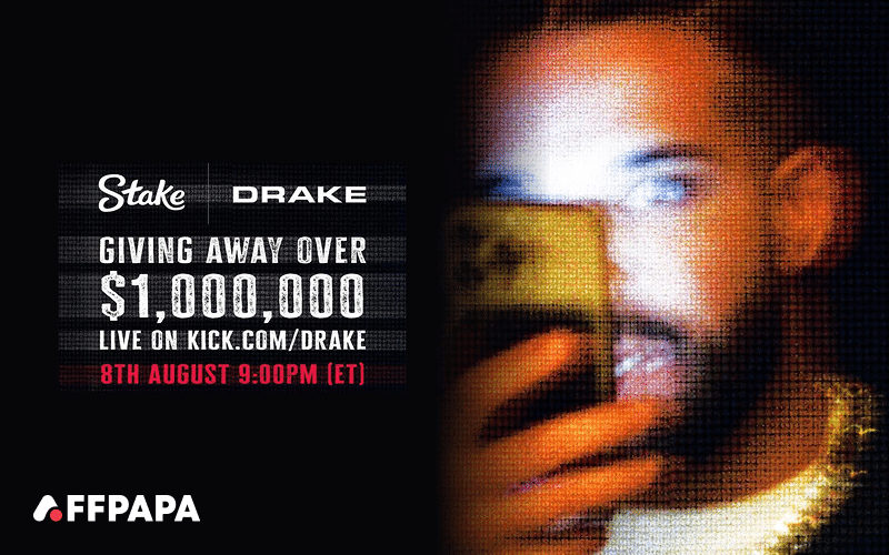 Stake Announces New Drake Kick Stream with $1M Giveaway