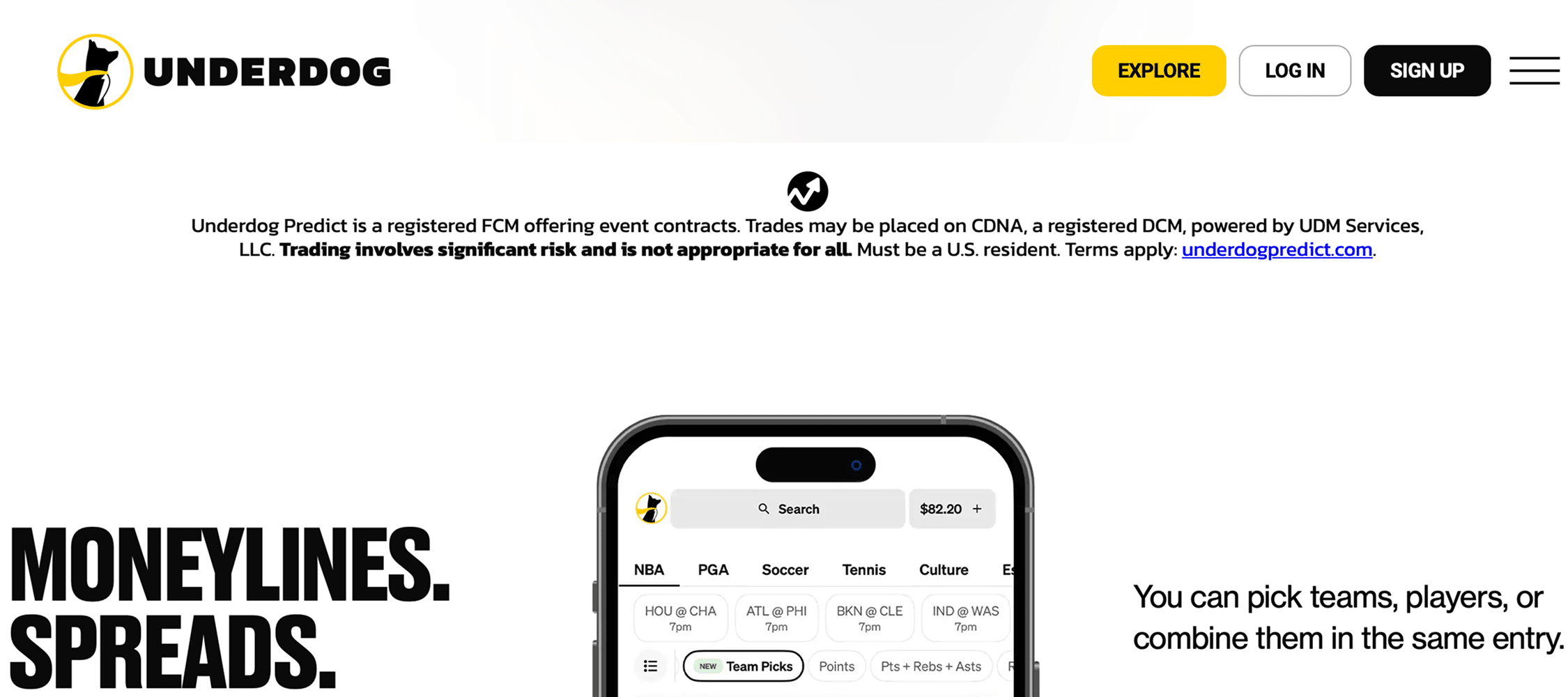 underdog prediction market app