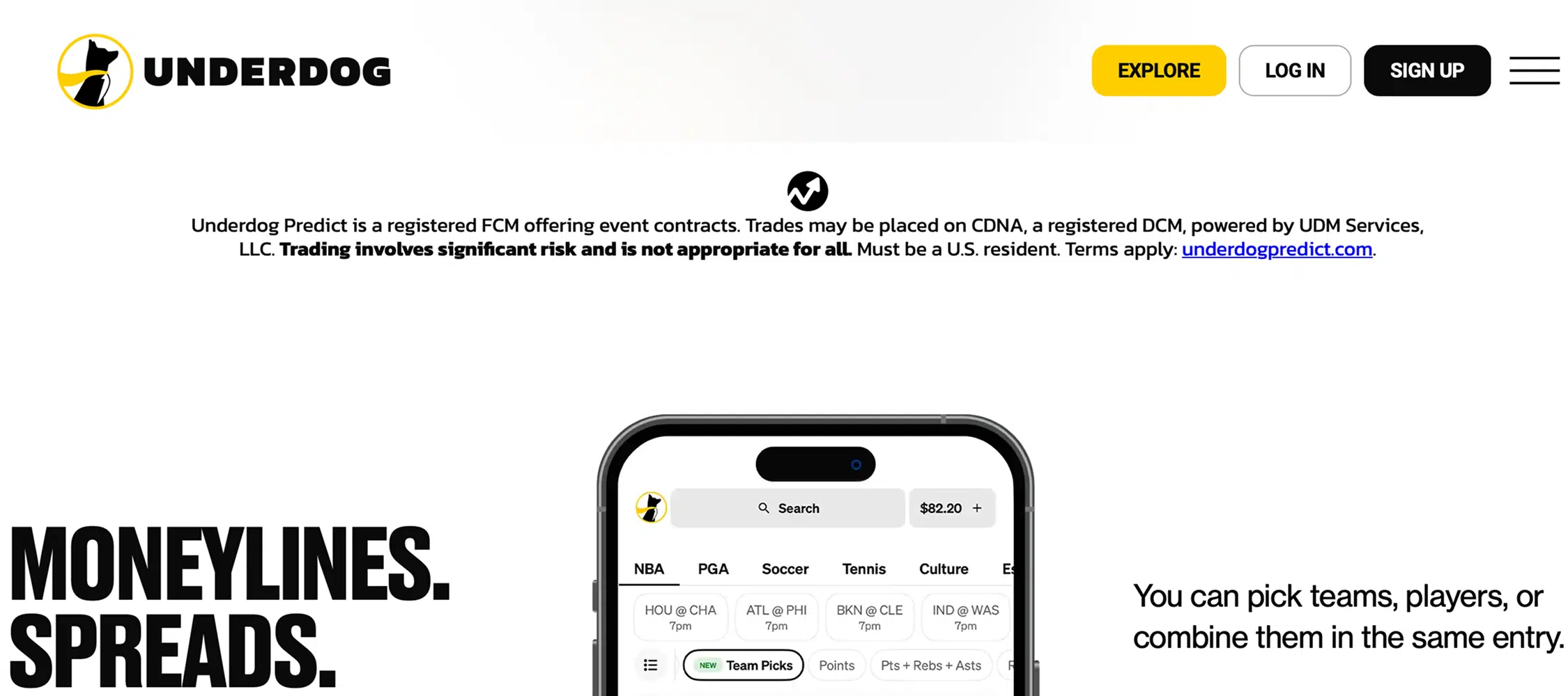 underdog prediction market app